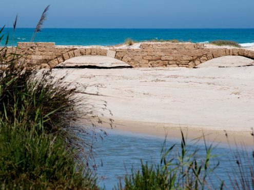 'גשר הקיסר וילהלם' בשפך נחל תנינים (צילום: מוטי בן ארי, יד בן־צבי)