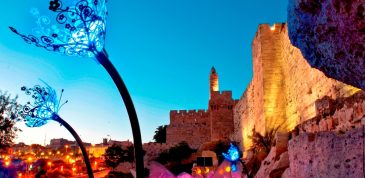 יצירות של דייל צ'יהולי לרגלי מגדל דוד